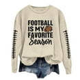 thumbnail image 1 of IYYVV Game Day Sweatshirt for Women Funny Team Fan Football Season Hoodie Plus Szie Shirt Sunday Shirt Crewneck Long Sleeve Pullover EB31-Khaki 3XL, 1 of 4