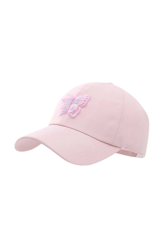 Girls Backless Ponytail Hat Quick Dry Baseball Caps Breathable Adjustable Sport Hat Pink