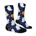thumbnail image 1 of IYYVV Halloween Crew Socks For Men Women Fun Pumpkin Ghost Novelty Crazy Crew Over The Calf Socks For Holiday Festival One Size, 1 of 6