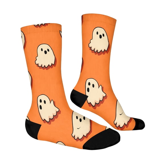 IYYVV Halloween Crew Socks For Men Women Goth Ghost Face Novelty Crazy Crew Over The Calf Socks For Holiday Festival One Size