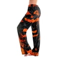 thumbnail image 1 of IYYVV Halloween Pajama Pants for Womens Funny Pumpkin Ghost Print Palazzo Pants Comfy Baggy Drawstring Sleepwear Bottoms Red 3XL, 1 of 6