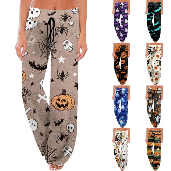 IYYVV Halloween Pajamas Aesthetic Blood Rose Print Drawstring Pajama Bottoms Stretch Lounge Skeleton Fashion Pant Complexion L
