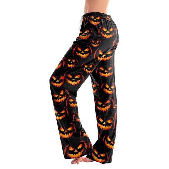 IYYVV Halloween Pajamas Aesthetic Lantern Graphic Drawstring Pjs Halloween Cozy Comfortable Carved Fashion Clothes Multicolor M