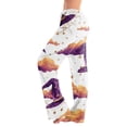 thumbnail image 1 of IYYVV Halloween Pajamas Women Pumpkin Ghost Printed Stretchy Soft Lightweight Spooky Orange Pj Pants Halloween Bottom Purple S, 1 of 5