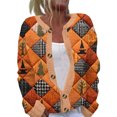thumbnail image 1 of IYYVV Halloween Sweaters for Women 2026 Button Knit Cardigan Long Sleeve Ghost Graphic Cute Spooky Fall Winter Trendy Tops Saffron L, 1 of 6