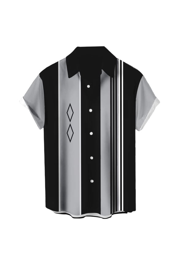 Hawaiian Bowling Shirts for Men Short Sleeve Printed Regular Fit Summer Beach Casual Button Down Aloha Shirts Dark Gray 4XL