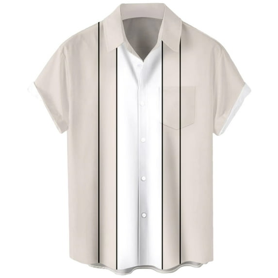 IYYVV Hawaiian Bowling Shirts for Men Short Sleeve Printed Regular Fit Summer Beach Casual Button Down Aloha Shirts White XL