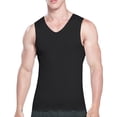 thumbnail image 1 of IYYVV Ice Silk Tank Top Men, Summer Sleeveless V Neck Underwear Fashion Casual Muscle Seamless Mulberry Undershirt Black S, 1 of 4
