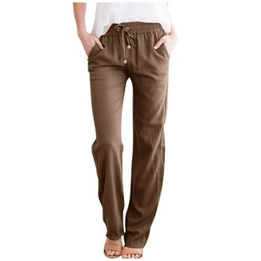 IYYVV Ladies Joggers with Pockets Elastic Waistband Sexy Leggings for Women Fall Plus Size Tie Dye Sweat Pants 2024 Brown 2XL