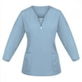 thumbnail image 1 of IYYVV Long Sleeve Scrub Tops for Women Scrubs Top with Pockets Light Blue L, 1 of 3