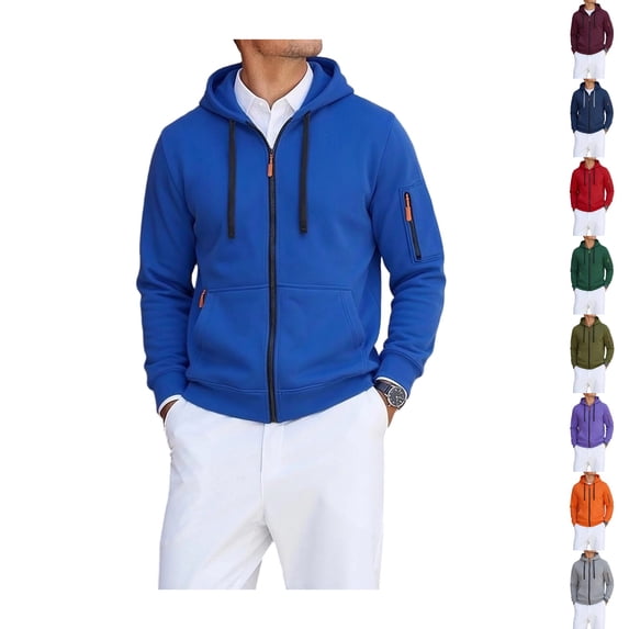 Long A Exercise IYYVV Men's Full Zip Long Sleeve Hoodie,Athletic Casual Outer Top ...