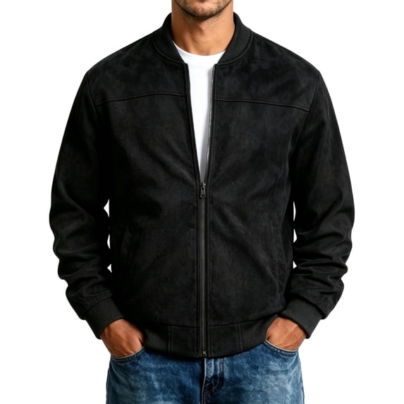 Solid Images IYYVV Men's Full Zip Long Sleeve Jacket,Solid Tone Casual Outerwear ...