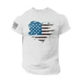 thumbnail image 1 of IYYVV Men's Graphic T-Shirts USA Flag Cotton Short Sleeve American Patriotic Shirt Crewneck Casual Regular Tee 4th of July Shirts White 3XL, 1 of 7