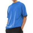 thumbnail image 1 of IYYVV Men's Oversized T-Shirts Cotton Unisex Crew Neck Heavyweight Loose Fit Short Sleeve Shirt Classic Soft Tees Blue 3XL, 1 of 3