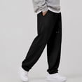 thumbnail image 1 of IYYVV Mens Baggy Sweatpants Wide Leg Cotton Fleece,Casual Fall Winter Warm Wear, Lounge Joggers with Pockets, Street Style Black XL, 1 of 5
