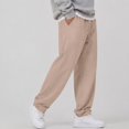 thumbnail image 1 of IYYVV Mens Baggy Sweatpants Wide Leg Cotton Fleece,Casual Fall Winter Warm Wear, Lounge Joggers with Pockets, Street Style Camel 2XL, 1 of 5