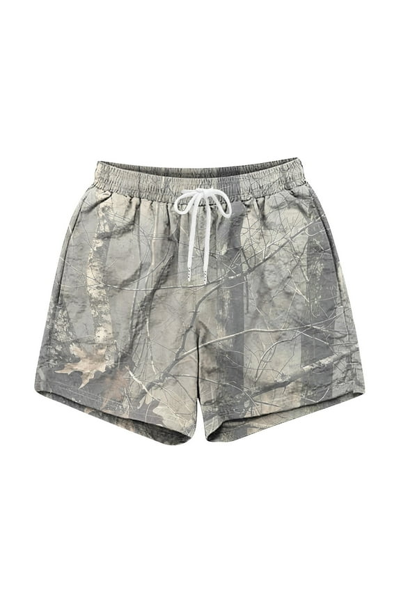 Mens Cargo Sweat Shorts 2025 Camo Cargo Shorts for Men Fashion Men's Camo Cargo Shorts Casual Cargo Camo Shorts for Men Light Gray M