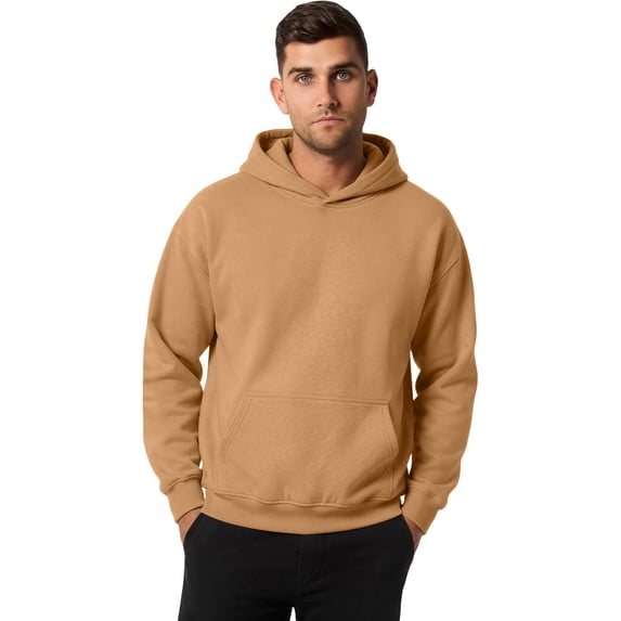 IYYVV Mens Hoodie Fabric Oversized Hooded Sweatshirt Oversize, Long Tall, Hood , Vintage, Running, Suit for Warm, Fall Winter, Coffee XL