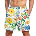 thumbnail image 1 of IYYVV Mens Swim Trunks Quick Dry Board Shorts Bathing Suit Summer Beach Swimwear Tropical Swim Shorts with Pockets Yellow 3XL, 1 of 6