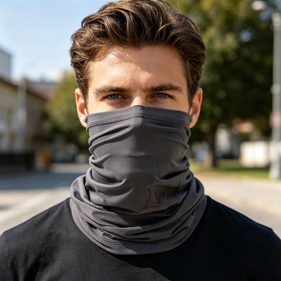 IYYVV Neck Gaiter Face Cover Scarf,Sun Protection For Men And Women,Soft Lightable Windproof, Hiking Cycling Running Gray