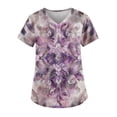thumbnail image 1 of IYYVV Nursing Uniforms Shirts Women Summer Casual Scrub Tops for Women Clearance Sale V Neck Short Sleeve Blouse T-Shirts Medical Workwear with Pockets Purple M, 1 of 3