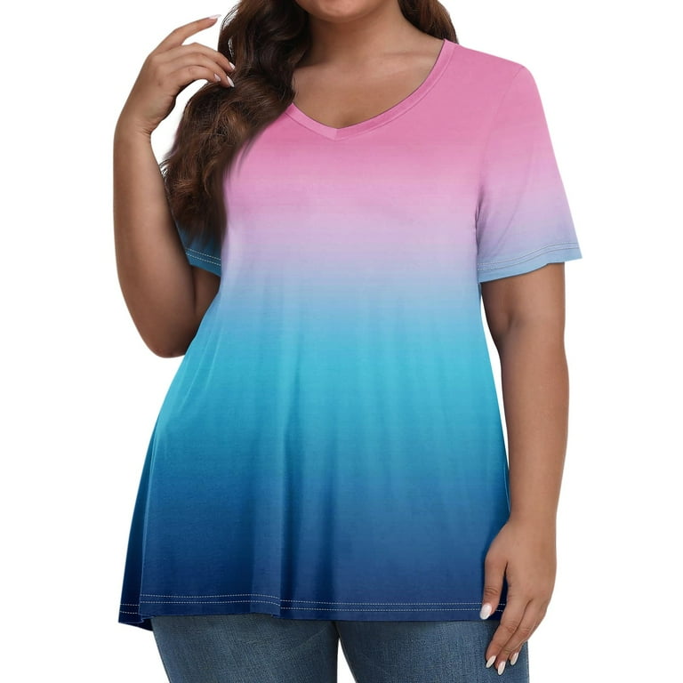 IYYVV Plus Size Shirts Business Casual Tops For Women V Neck