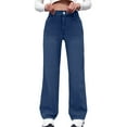 thumbnail image 1 of IYYVV Oversized Sweatpants Jeans Women Soft High Waisted Wide Leg Jeans Comfy Boyfriend Denim Sweatpants with Pocket Dark Blue M, 1 of 5