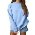 thumbnail image 1 of IYYVV Oversized Sweatshirt for Women Crewneck Fleece Pullover Soft Trendy Sweatshirts Plus Size Tops Y2K Hoodies Light Blue M, 1 of 6