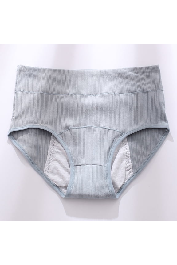 Period Underwear For Women High Waisted Tummy Control Seamless Underwear Panties Soft Full Coverage Briefs Blue L