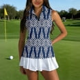 thumbnail image 1 of IYYVV Polo Shirts for Women Golf Workout Collared V Neck Sleeveless Top Zip Up Gym Tennis Shirt Active Summer Athletic Tops Blue XL, 1 of 7