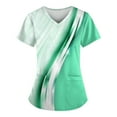 thumbnail image 1 of IYYVV Scrub Top for Women,Plus Size V Neck Summer Nurse Uniforms Comfort Stretch Womens Working Uniform Scrubs Nurse Tops with 2 Pockets Mint Green L, 1 of 3