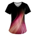 thumbnail image 1 of IYYVV Scrub Top for Women,Plus Size V Neck Summer Nurse Uniforms Comfort Stretch Womens Working Uniform Scrubs Nurse Tops with 2 Pockets Pink 4XL, 1 of 3