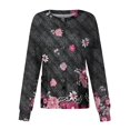 thumbnail image 1 of IYYVV Scrubs for Women Scrub Top Snap Front Long Sleeve Cardigan Jackets Stretchy Nursing Tops Floral Print Pocketed Working Uniform Light pink L, 1 of 3