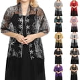 thumbnail image 1 of IYYVV Sequin Shawl and Wrap for Evening Dresses Gold Wedding Sheer Tassel Scarf for Women and Brides Black, 1 of 4