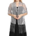 thumbnail image 1 of IYYVV Shawls And Wraps For Evening Dresses,Women Elegant Formal 1920S Sequin Flower Sheer Shawls And Wraps For Wedding Party Gray, 1 of 3