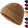 thumbnail image 1 of IYYVV Short Beanie Hat for Men, Knit Winter Hat Cuff Warm Ultra Soft Skull Cap for Fall and Winter Daily Wear Outdoor Activities Skiing Brown, 1 of 3