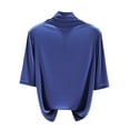 thumbnail image 1 of IYYVV Short Sleeve Shirts for Women Summer Fashion 2025 Turtleneck Shirts Women Casual Solid Loose Comfy Going Out Tops Blue M, 1 of 4