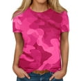 thumbnail image 1 of IYYVV Cute Tops For Women Trendy Short Sleeve O Neck Womens Shirts Loose Tunic Spring Camouflage Graphic Tees Vintage Y2K Clothes Red L, 1 of 5