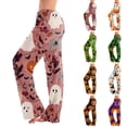 thumbnail image 1 of IYYVV Women's Halloween Pajama Cute Ghost Print Lounge Pants Soft Lightweight Sleepwear Pjs Bottom 2026 White S, 1 of 6