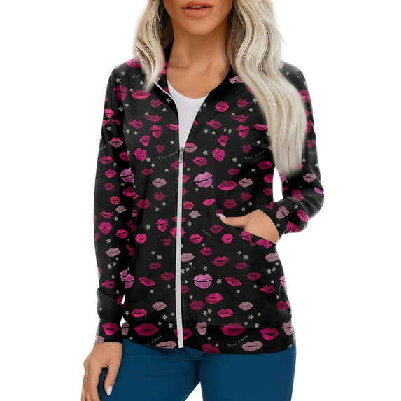 IYYVV Women's Scrubs Jacket Zip Front Workwear Uniform Coffee 3XL