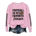 thumbnail image 1 of IYYVV Womens Football Sweatshirt 2024 Crewneck Long Sleeve Pullover Shirts Trendy Casual Fall Clothes Football Mom Hoodies Plus Szie EB34-Pink XL, 1 of 4