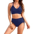 thumbnail image 1 of IYYVV Womens High Waisted Bikini Sets - Tummy Control Swimsuits Modest Bathing Suits Two Piece Full Coverage Swimwear Navy XL, 1 of 5