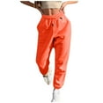 thumbnail image 1 of IYYVV Womens Joggers Pants Lightweight Running Sweatpants with Pockets Athletic Tapered Casual Pants for Workout Lounge Orange XL, 1 of 7