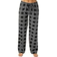 thumbnail image 1 of IYYVV Womens Plaid Pajama Pants Loose Fit Loungewear Drawstring Soft Pj Bottoms Sleepwear Buffalo Plaid Pajama Pants 2024 Dark Gray M, 1 of 6