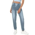 thumbnail image 1 of IYYVV Womens Pull-on Jeans Stretch High Waisted Elastic Waist Baggy Jeans for Women Loose Denim Joggers Pants with Pockets Light Blue 2XL, 1 of 4