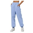 thumbnail image 1 of IYYVV Womens Sweat Pants with Pockets Elastic Waistband Petite Lounge Pants Baggy Sweatpants Solid Color Sweatpants Joggers Blue L, 1 of 6
