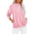 thumbnail image 1 of IYYVV Womens Sweatshirts Oversized Crewneck Fleece Pullover Hoodie Trendy Cute Long Sleeve Drop Shoulder Sweater Tops with Pocket Pink M, 1 of 5