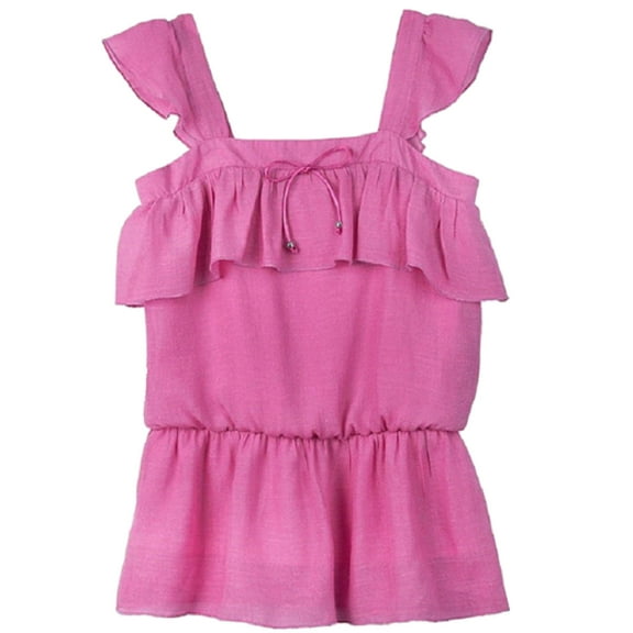 IZ Amy Byers Big Girls Pink Ruffle Tank (Large 14)