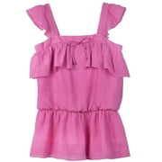 IZ Amy Byers Big Girls Pink Ruffle Tank XL 16