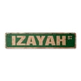 thumbnail image 1 of IZAYAH Vintage Plastic Street Sign Childrens Name Room Sign | Indoor/Outdoor |  18" Wide, 1 of 4